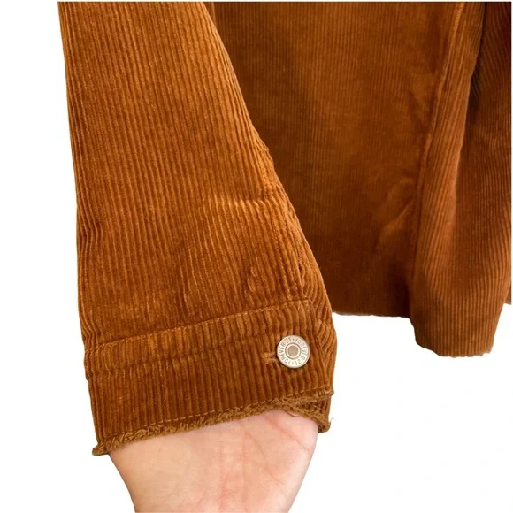 Forever 21 Corduroy Oversized Camel Brown Button Up Jacket - Picture 5 of 11